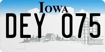 IA license plate DEY075