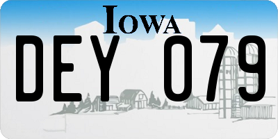 IA license plate DEY079
