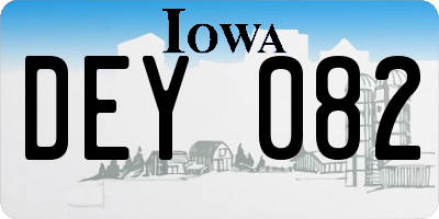 IA license plate DEY082