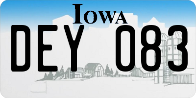 IA license plate DEY083
