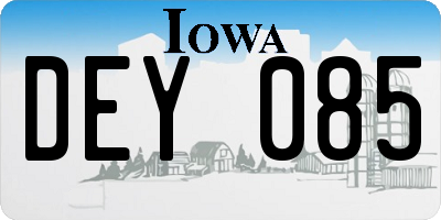 IA license plate DEY085