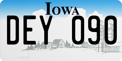 IA license plate DEY090
