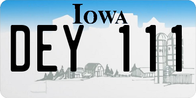 IA license plate DEY111