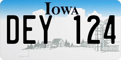IA license plate DEY124