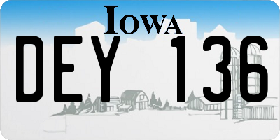 IA license plate DEY136
