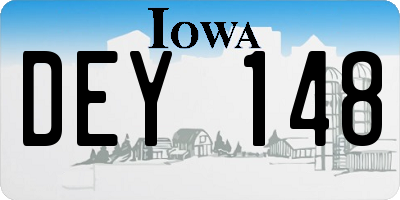 IA license plate DEY148