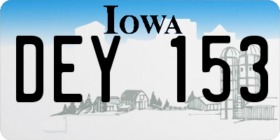 IA license plate DEY153