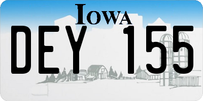 IA license plate DEY155