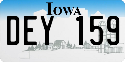 IA license plate DEY159