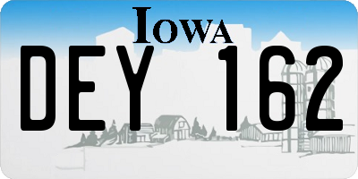 IA license plate DEY162