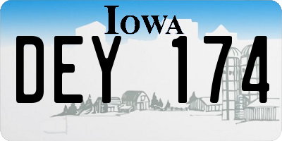 IA license plate DEY174
