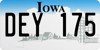 IA license plate DEY175