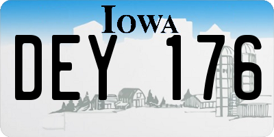 IA license plate DEY176