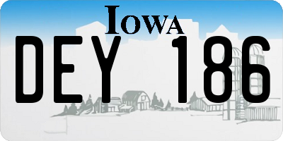 IA license plate DEY186