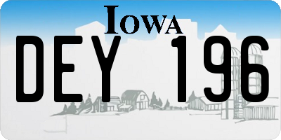 IA license plate DEY196