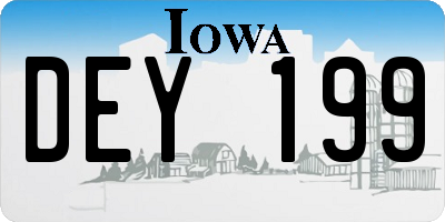 IA license plate DEY199