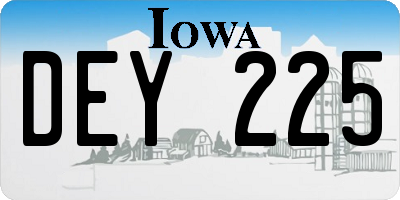 IA license plate DEY225