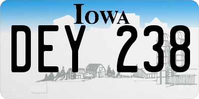 IA license plate DEY238