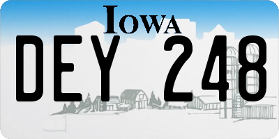IA license plate DEY248