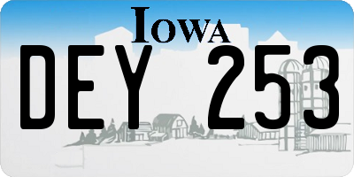 IA license plate DEY253