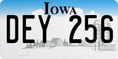 IA license plate DEY256