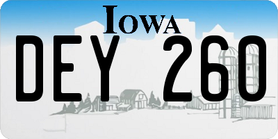 IA license plate DEY260