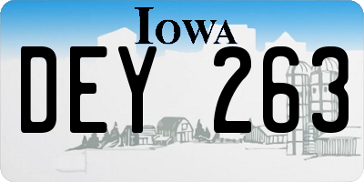 IA license plate DEY263