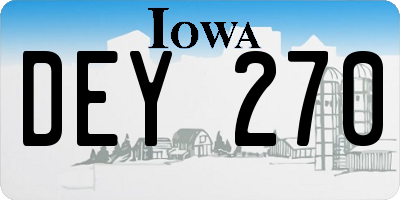 IA license plate DEY270