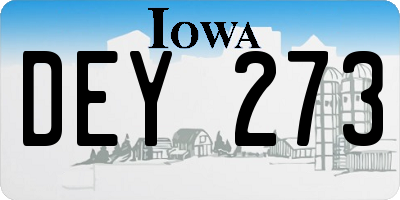 IA license plate DEY273