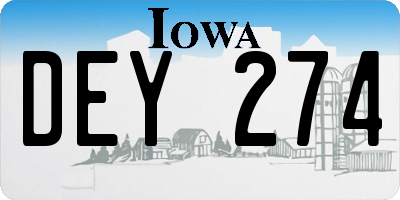IA license plate DEY274