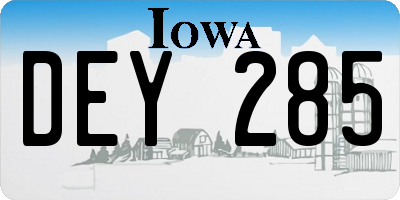 IA license plate DEY285