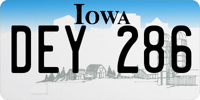 IA license plate DEY286