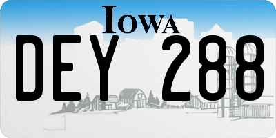 IA license plate DEY288
