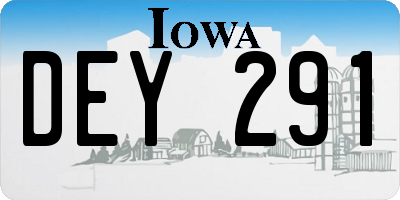 IA license plate DEY291