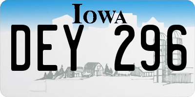 IA license plate DEY296