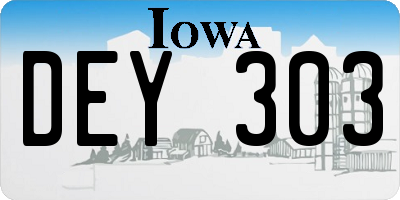 IA license plate DEY303