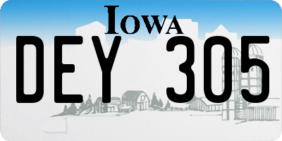 IA license plate DEY305