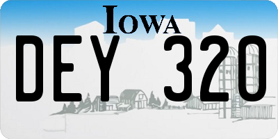 IA license plate DEY320
