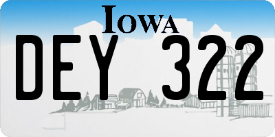 IA license plate DEY322