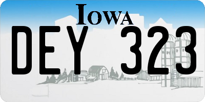 IA license plate DEY323