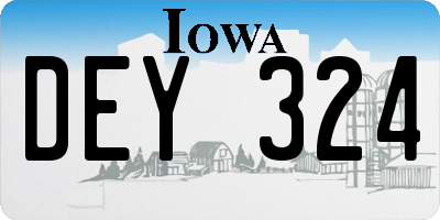 IA license plate DEY324