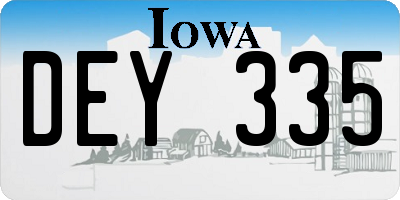 IA license plate DEY335