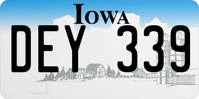 IA license plate DEY339