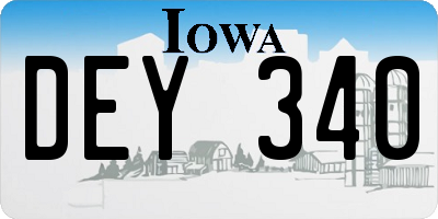 IA license plate DEY340