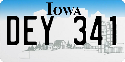 IA license plate DEY341