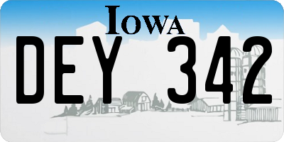 IA license plate DEY342