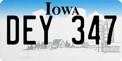 IA license plate DEY347