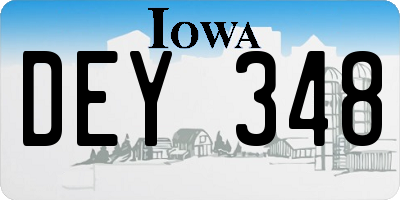 IA license plate DEY348
