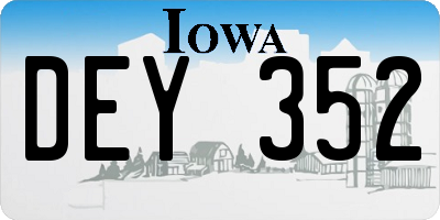 IA license plate DEY352