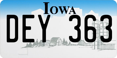 IA license plate DEY363